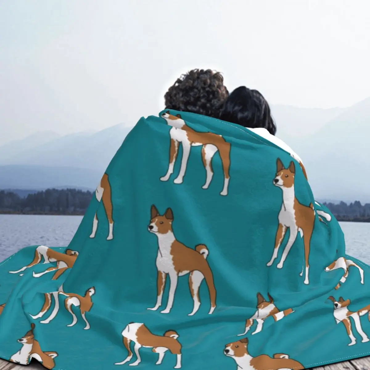 Funny Basenji Poodle Blankets Dog Animal Print Fleece Funny Warm Throw Blankets for Home Winter