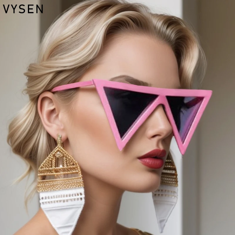 

Oversized Triangle Fashion Sunglasses For Women 2025 Luxury Brand Designer Vintage Punk Shades Trendy UV400 Protection Eyewear