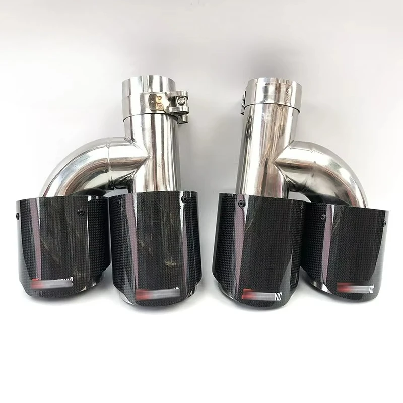 

Carbon Fiber H-shaped Double Row Muffler Exhaust Tailpipe Tip