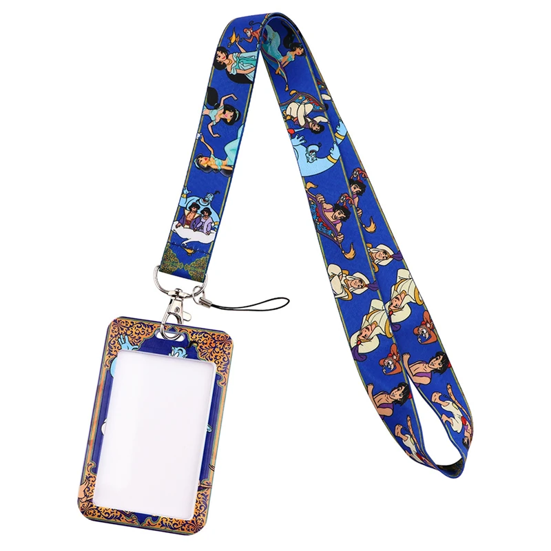 Aladdin and the magic lamp Art Cartoon Anime Fashion Lanyards Bus ID Name Work Card Holder Accessories Decorations Kids Gifts