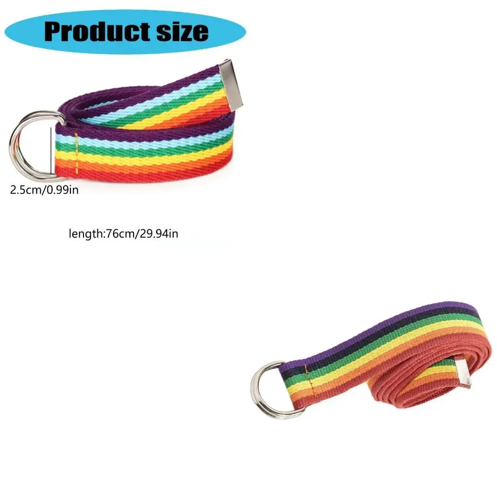39BD Waist Belt LGBTQ+ Rainbow Costume Woven Belt for Wrap Dress Stylish Outfits