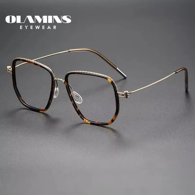 

OLAMINS​ High Quality Customized Rectangle Titanium Optical Frame Glasses Eyewear Eyeglasses For Business Men And Women 80894