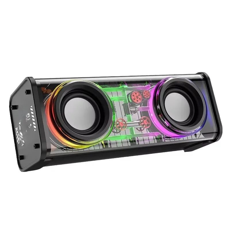 loud speaker gaming 2.1 subwoofer computer pc plastic with 7 colors led light V8