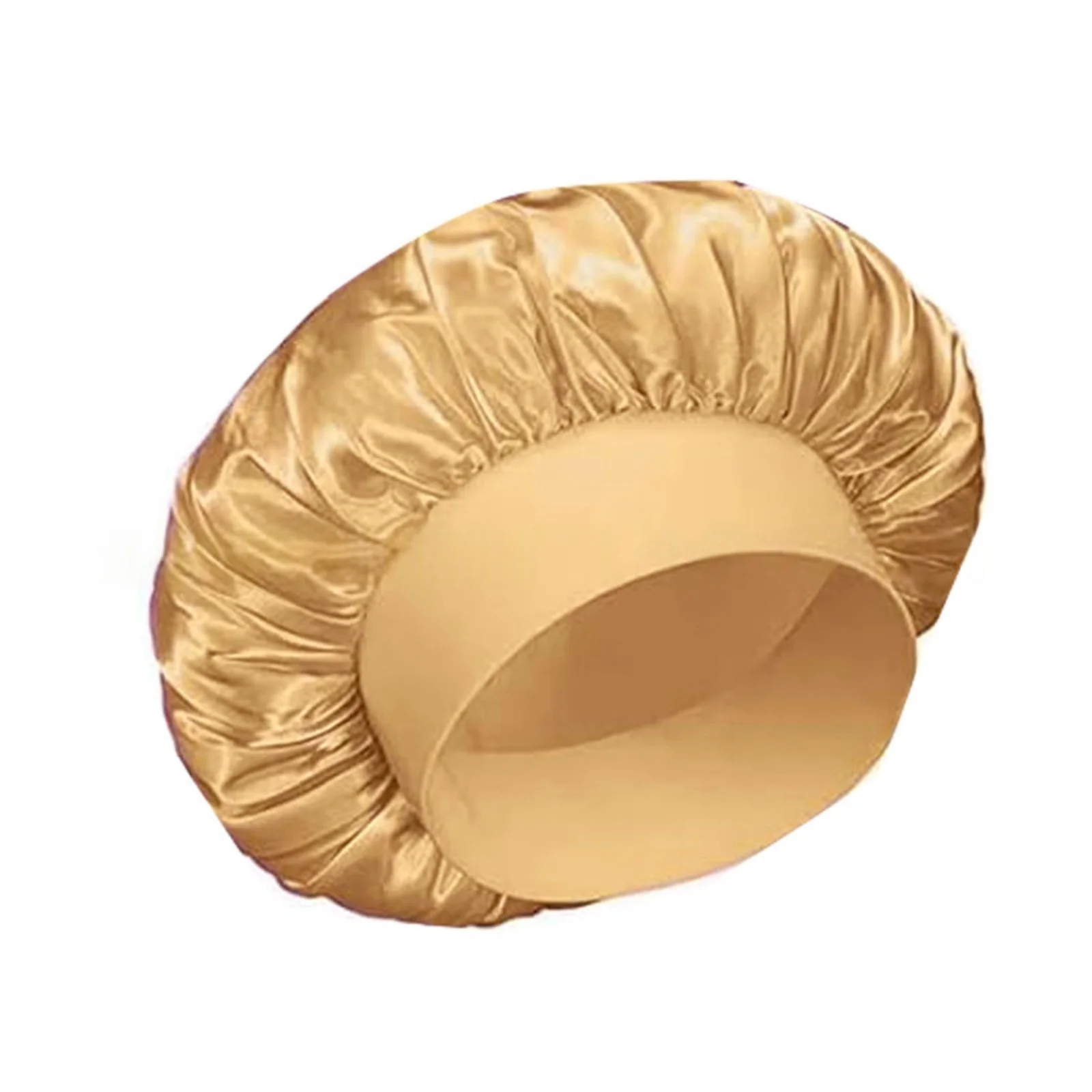 1PC Elastic Wide - Band Satin Bonnet, Women's Hair Care Cap, Multiple Color Options, Perfect for Bathing & Sleeping image 6