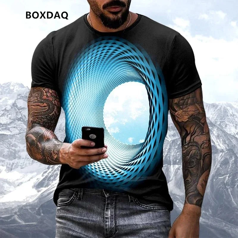 Abstract Pattern 3d Print Men\'s Fashion T-Shirts Summer Short Sleeve Street Male Tees 6XL Plus Size Man Clothing Casual Tops