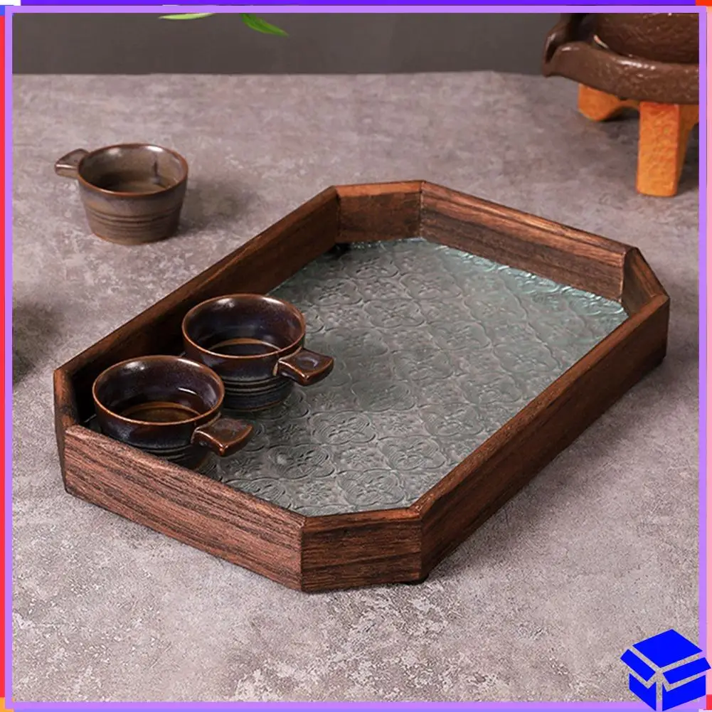 

Reliable Glass Multipurpose Cup & Mugs Holder Platter Desk Organizer Fruit Snack Trays For Desk Bathroom Table Kitchen Parties