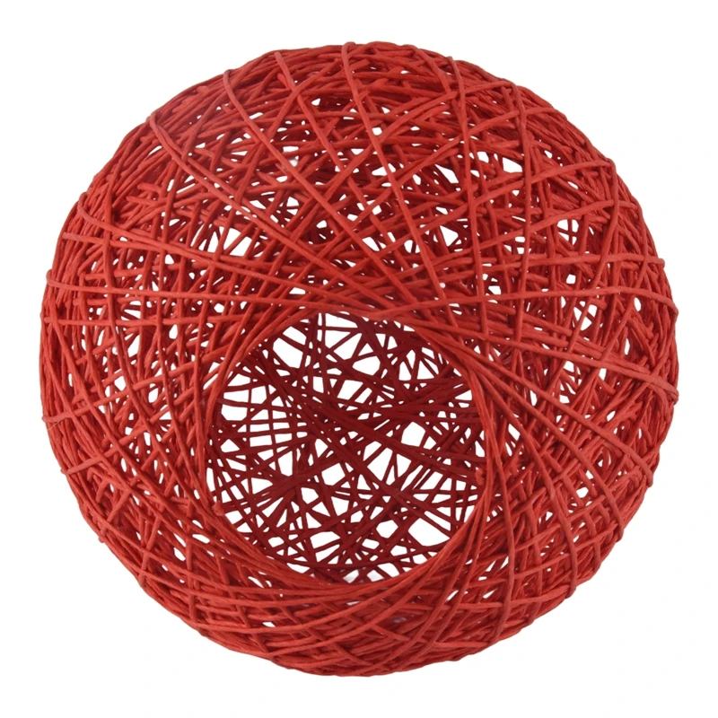 A33R-Bamboo, Rattan And Jute Ball Chandelier Individual Creativity Spherical Rattan Nest Lampshade