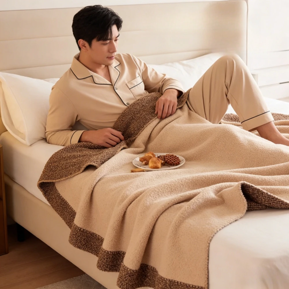 Multi-function Soft Ins Nordic Style Solid Color Blanket Knitted Sofa Office Cover Blanket, Air-conditioned Bed End Nap Blanket