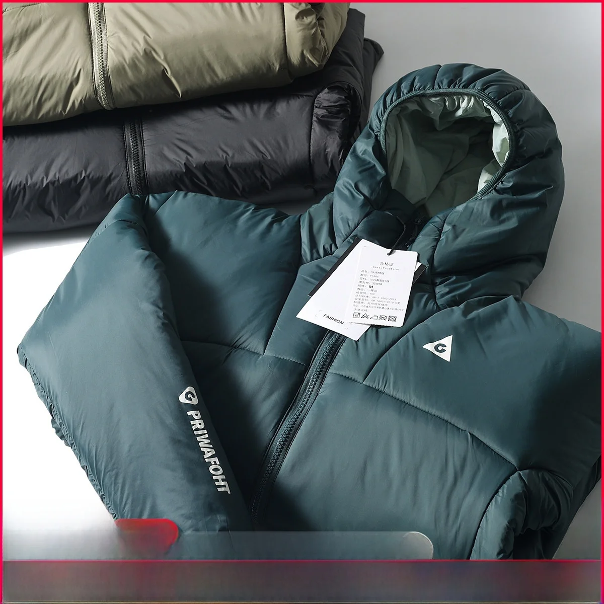 

Water-Resistant down Cotton Jaet Men's Winter Casual Hooded Warmth Padded Windproof Spor Lightweight Thiened Long Sve