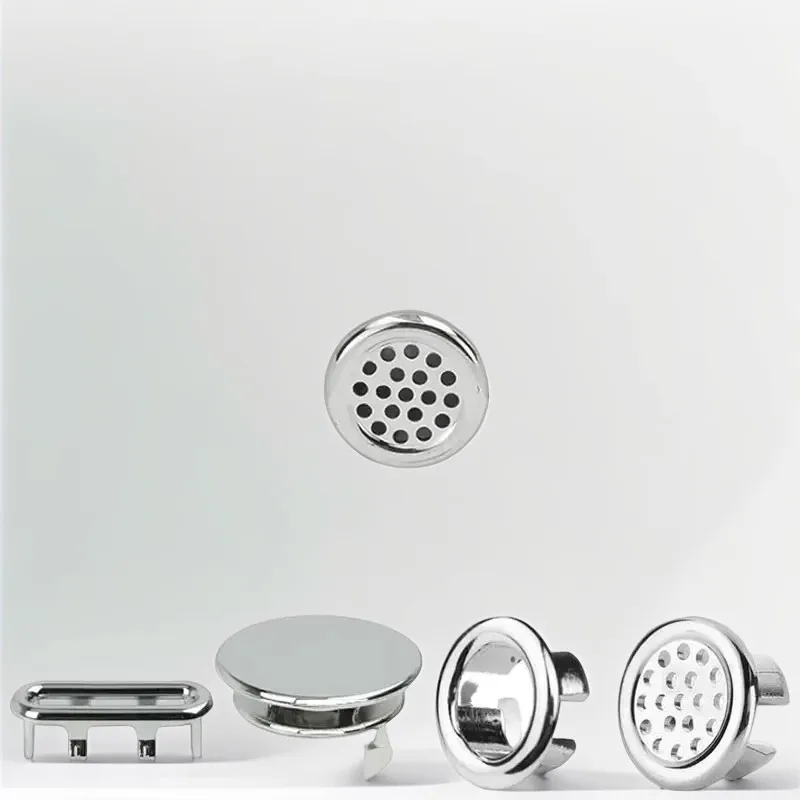4Pcs Kitchen Bathroom Basin Circular Overflow Drain Cover Decoration Bathtub Sink Hole Overflow Hollow Washbasin Overflow