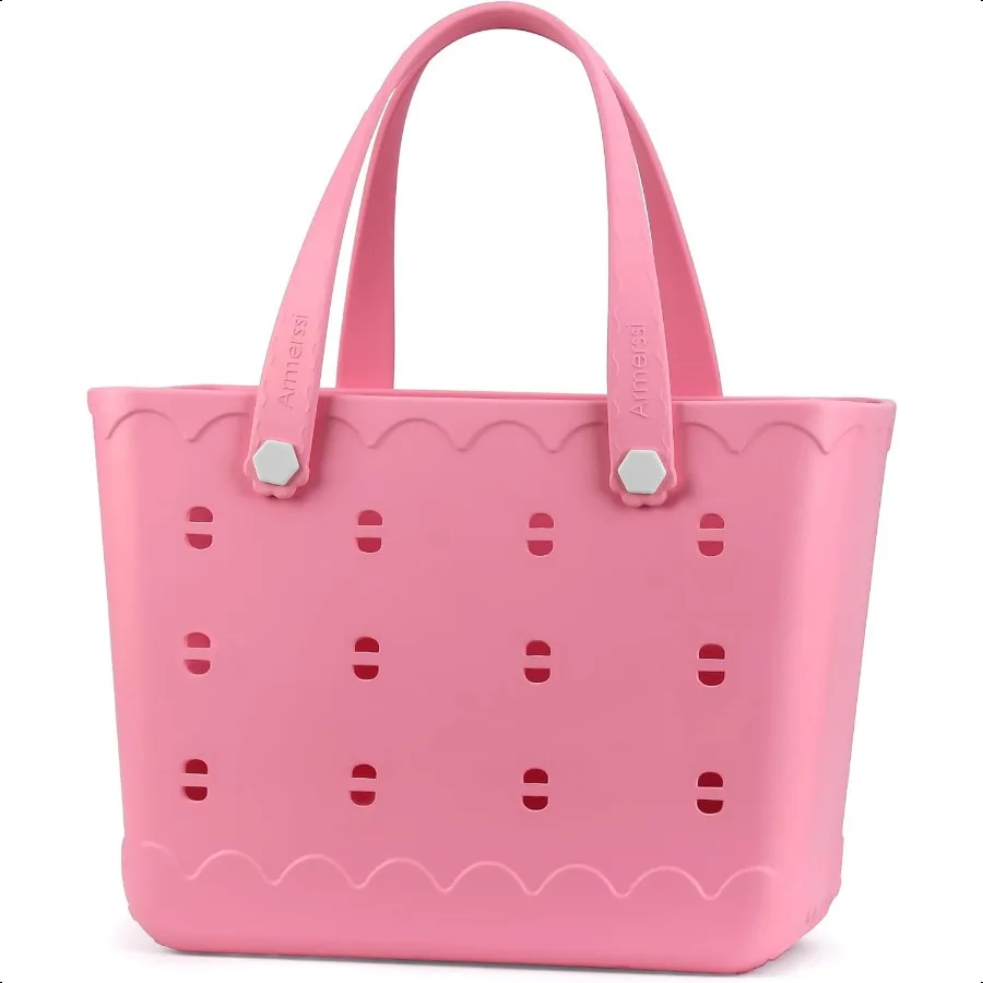 Rubber Beach Bag Waterproof Durable Tote Bag for Beach Sports Pool Modern Rubber Tote
