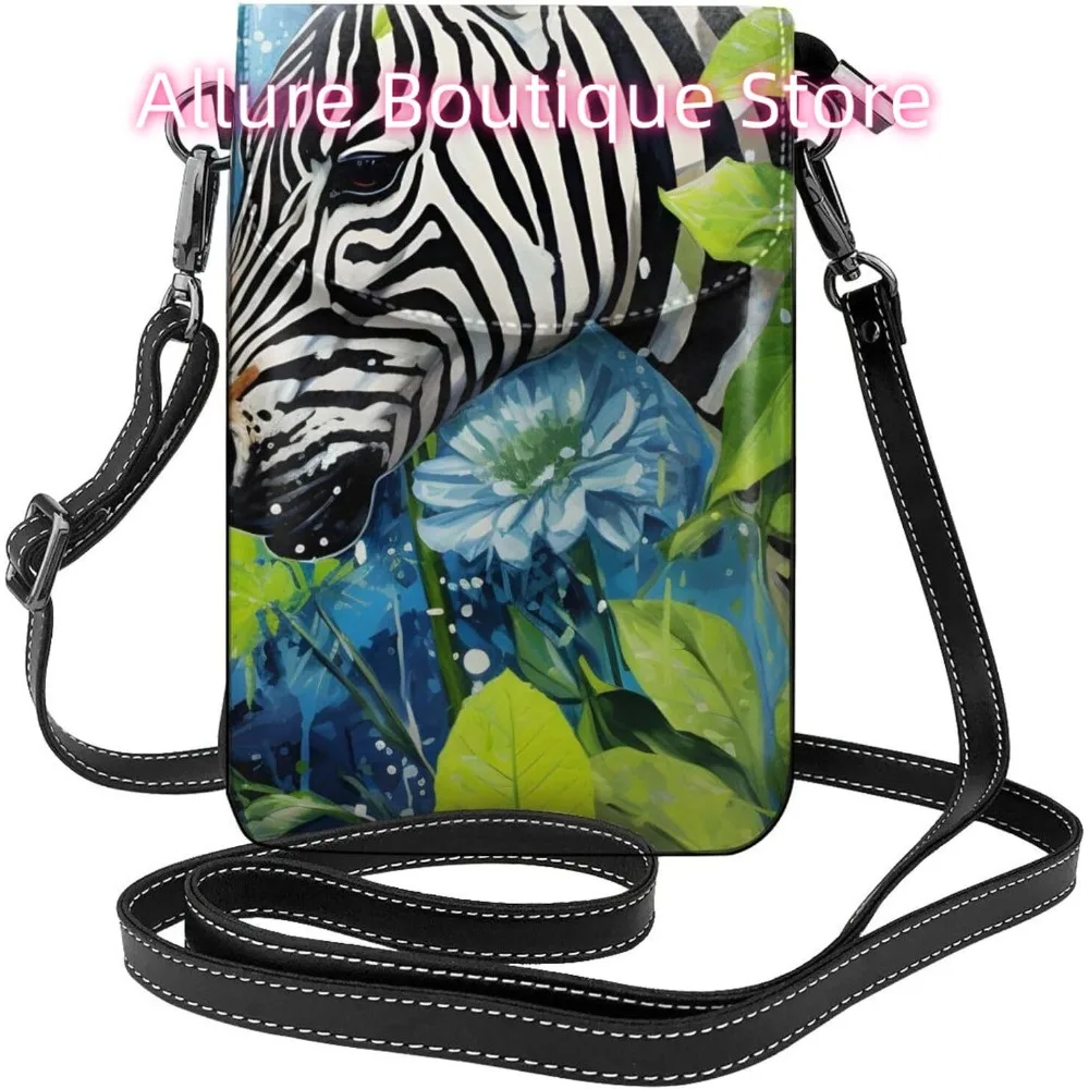 

Classic Zebra Pattern Crossbody Bag for Women PU Leather Small Travel Cell Phone Pouch Lightweight Mini Phone Purse Wallet Cross