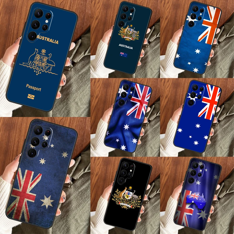 Australia Flag For Samsung Galaxy S22 S23 Ultra S21 FE Note 10 20 Ultra S8 S9 S10 Plus S20 FE Phone Case