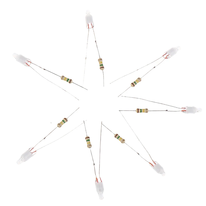 20PCS Green Indicator Neon Light Sign F4 Neonlight With Resistor 4*10mm Glow Lamp Accessories