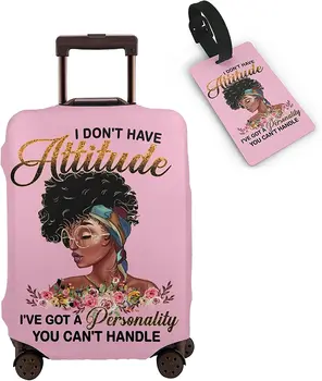 Seyahat bavul koruyucu afrika amerikan kadın elastik koruyucu yıkanabilir bagaj kapağı gizli fermuar ile uygun