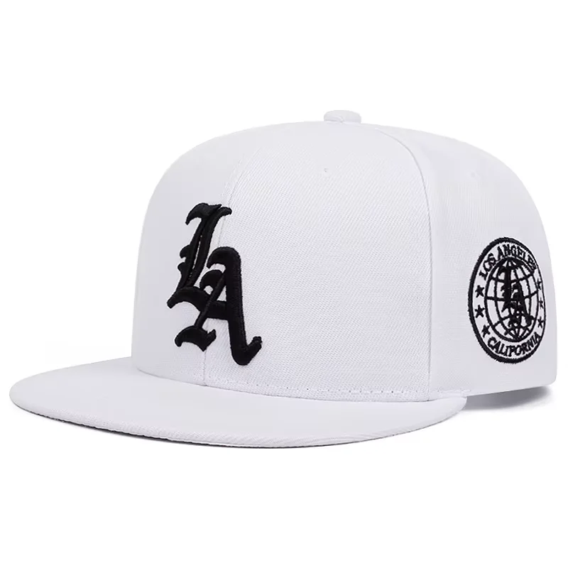 Novo Boné de Algodão Bordado com Letras Los Angeles, Aba Reta, Simples, Feminino, Boné de Beisebol, Boné de Proteção Solar, Masculino, para Atividades ao Ar Livre, Estilo HipHop