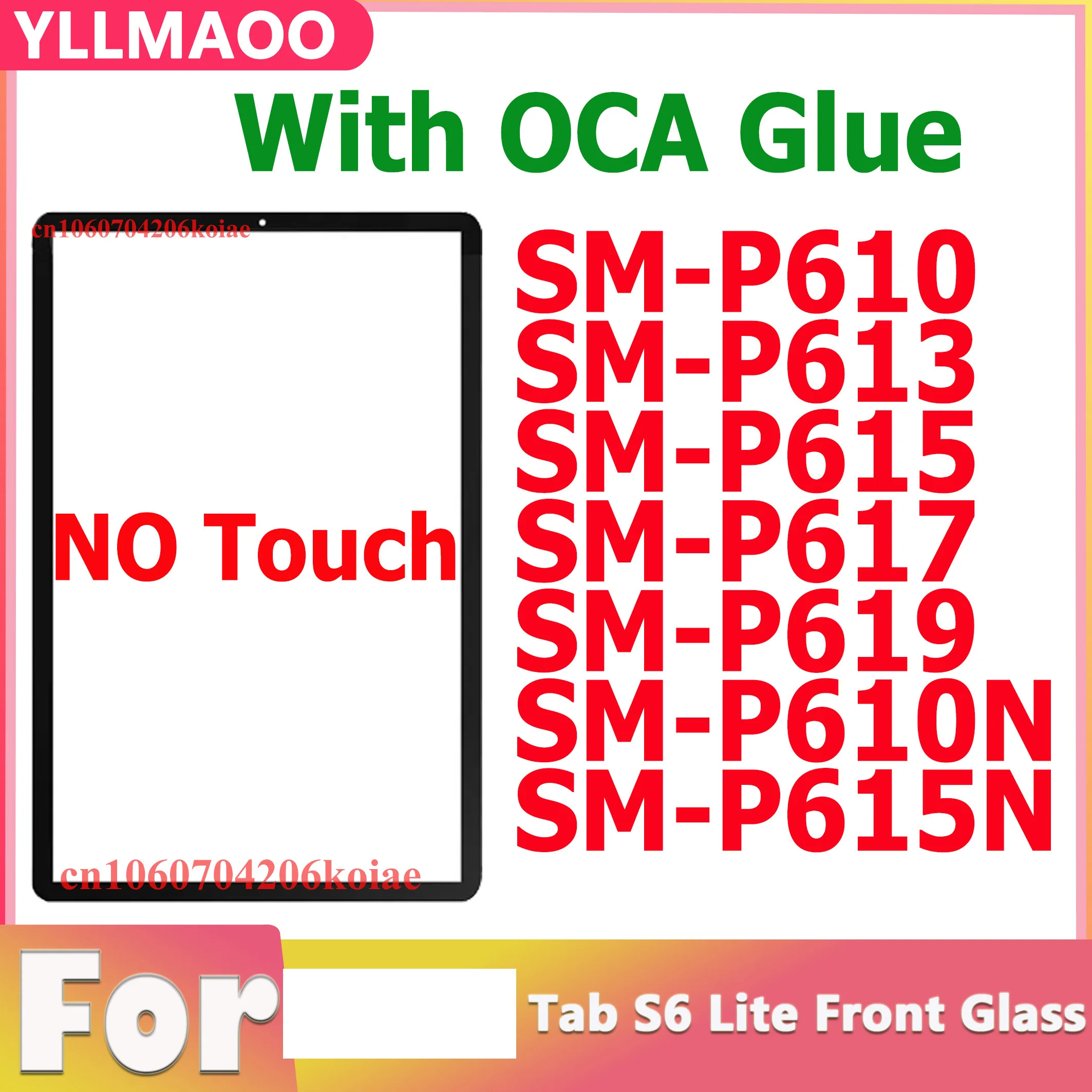 NEW With OCA For Tab S6 Lite 10.4 P610 P615 Panel Tablet SM-P610 SM-P615 Front Outer Screen Glass Lens Replace