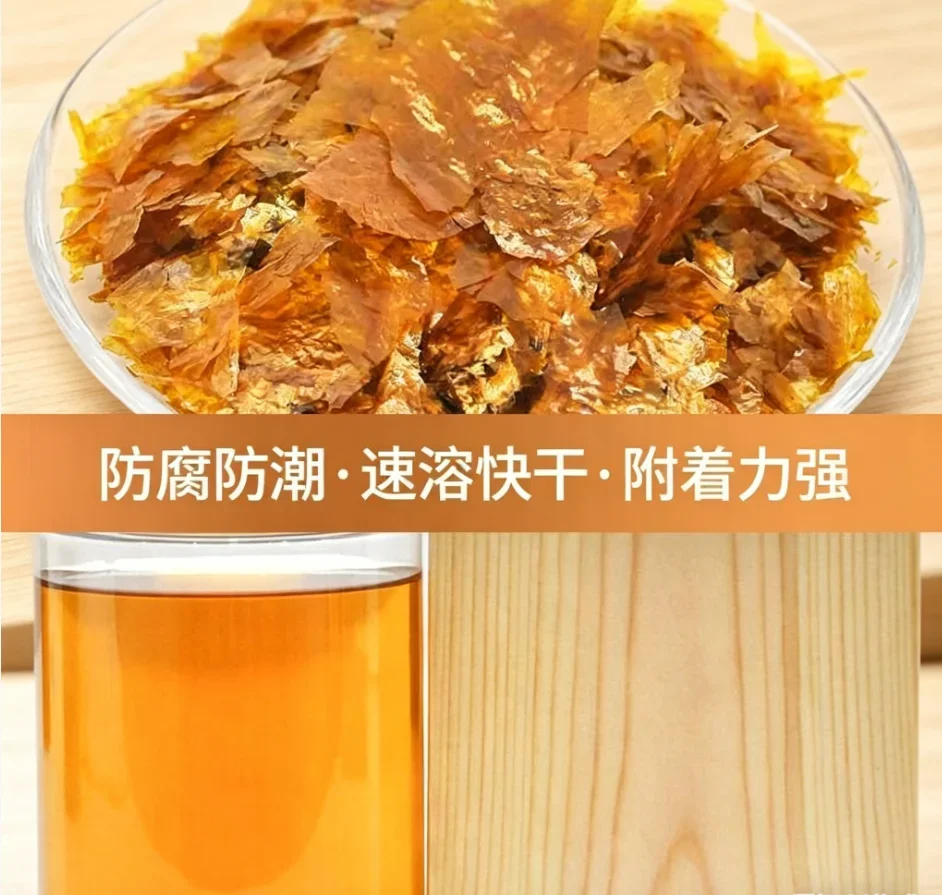 Premium Indian Shellac Flakes Golden Finish Natural Varnish for Wood Furniture Repair