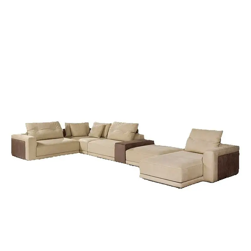 Italian light luxury matte leather module combination sofa villa high-end designer furniture