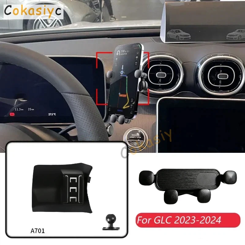1 Set für Mercedes Benz GLC X254 2023-2024 Auto Handyhalterung GPS Schwerkraft-Navigationshalterung Horizontal Zubehör