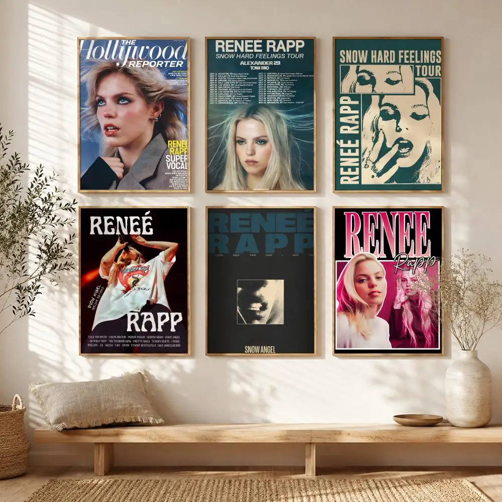 Pop Rising Star r-renee rapp Poster All-match HD Waterproof Self-Adhesive Wall Art Sticker For Home Bedroom