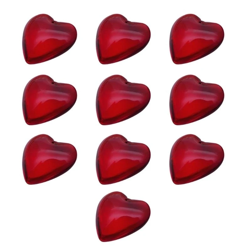 

10Pcs Heart Bead DIY Crystal Charm for Valentines Day Jewelry Keychain Earring