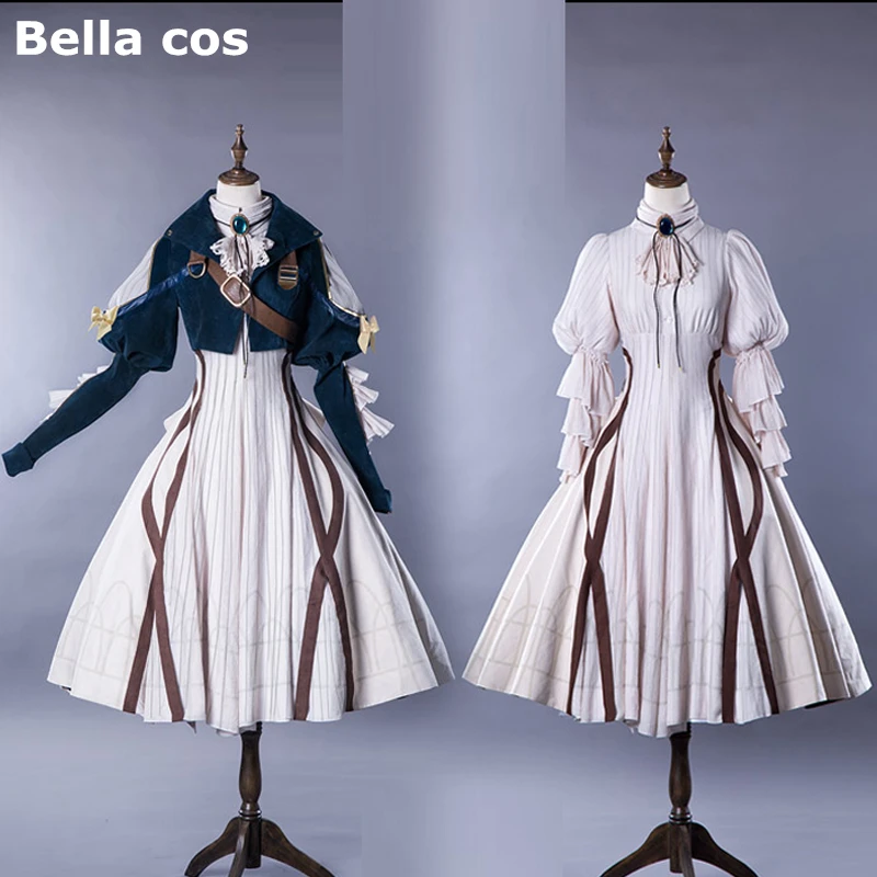 XS-XXL Japanese Amine Violet Evergarden Cosplay Costume High Quality Women Luxury Dress Suit Anime Outfit Coat+Dress+Gem Uniform