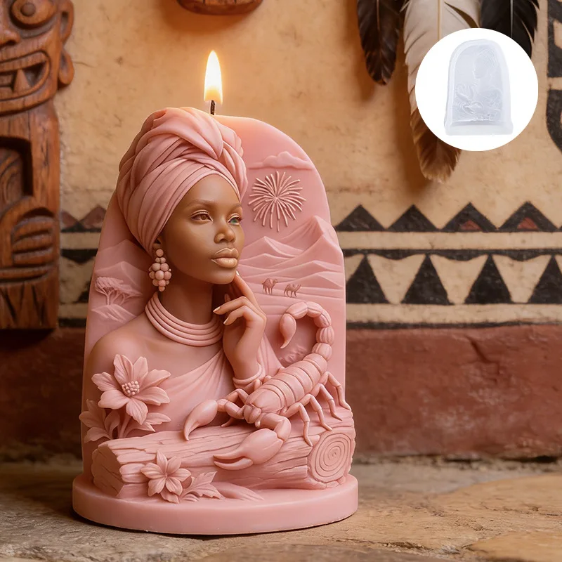 

The Queen Of Desert Candle Molds DIY Handmade Elegant Woman Statue Cement Plaster Epoxy Resin Mold Soap Candle Silicone Mould