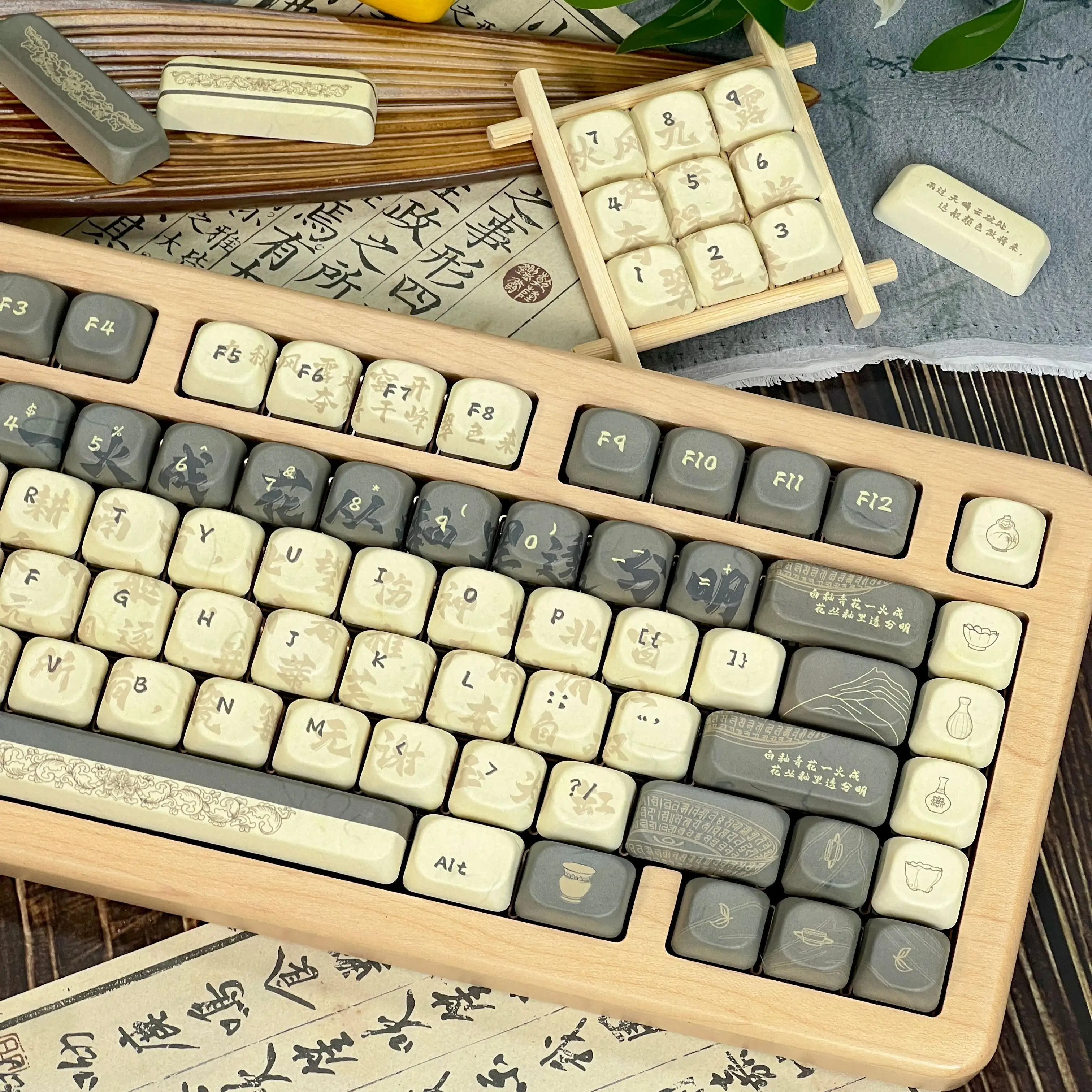 

120 Keys Floating Light Theme Keycap Unique MOA Profile PBT 5-sided Sublimation Customized Keycaps for Mechanical Keyboard Caps