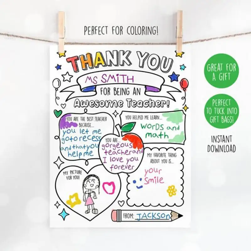 

Writing Teacher Thank You Cards Stable Recognition Card Smooth Greeting Cards With Display Photo Frame For Classroom Decorations