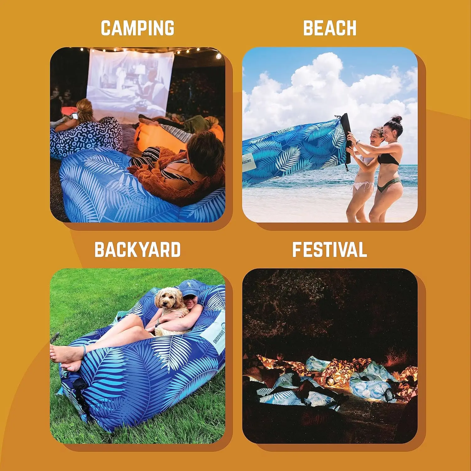 Inflatable Couch – Cool Inflatable Lounger Easy Setup Inflatable Chair, Camping Fun and Festival Accessories.