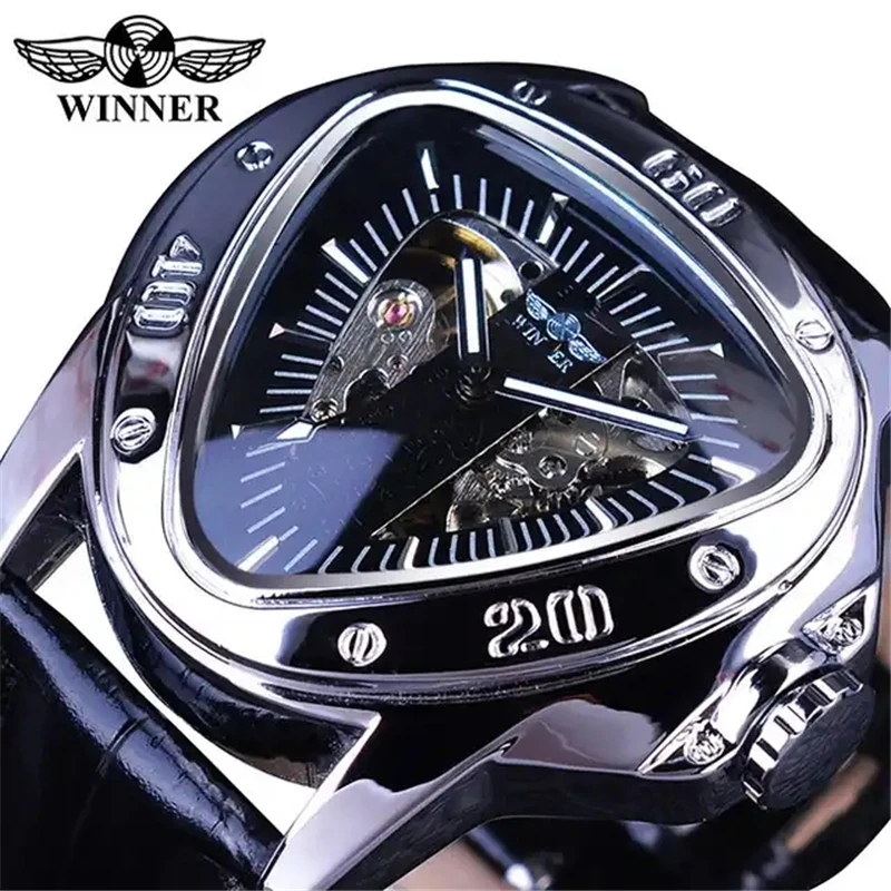 Forsining 516A Automatic Wristwatch Luxury Brand Gift For Male Triangle Bracelet Fashion Mechanical Watch Reloj Young