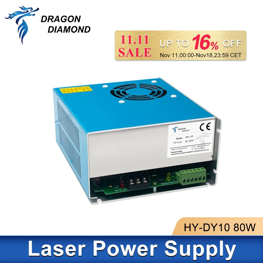 HY DY10 suplai daya Laser Co2 80W, catu daya Laser untuk RECI seri W1/T1/W2/T2 tabung untuk mesin pemotong pengukir Laser