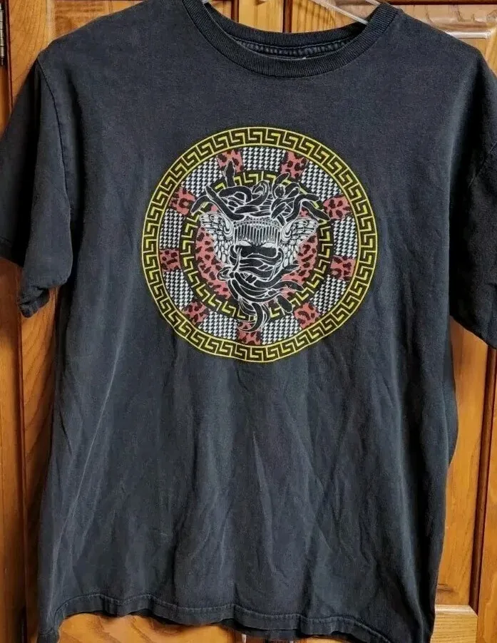 Camiseta Crooks & Castles Medussa Head, talla M para hombre, diseño gráfico vintage circular