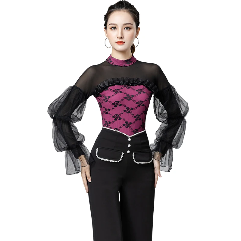 2026 فستان رقص اللاتينية للنساء قاعة الرقص فستان أزياء مسرحية الحديثة الوطنية القياسية ممارسة الرقص الزي القمم