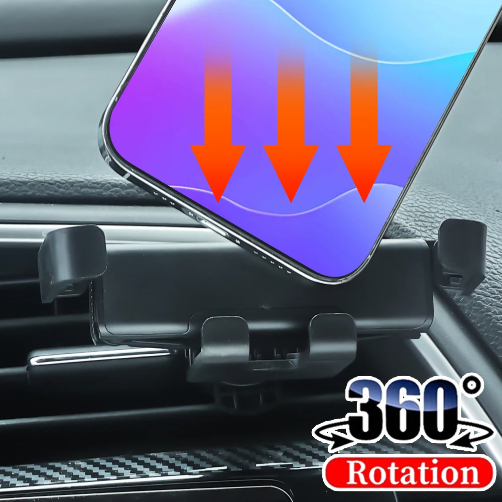 

Автомобильный держатель для телефона с креплением на вентиляционное отверстие, универсальный автомобильный держатель для телефона с клипсой, модель с креплением для GPS-навигации для IPhone 14 13 12 Xiaomi