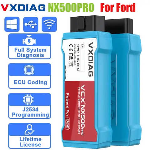VXDIAG VCX NANO NX500pro for Ford for Mazda IDS VCM Car OBD2 Diagnostic Tool Active Test ECU Coding J2534 Smart Key Programming
