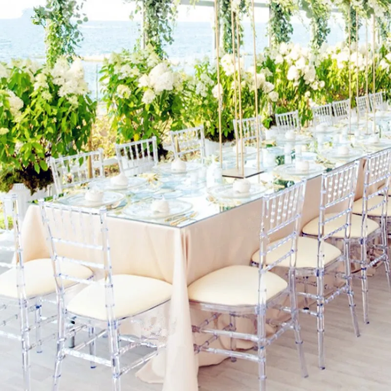 20Pcs Party Event Banquet Decoration Crystal Acrylic Hotal Chair Wedding Baby Shower Site Layout Stool Gold Silver White Black