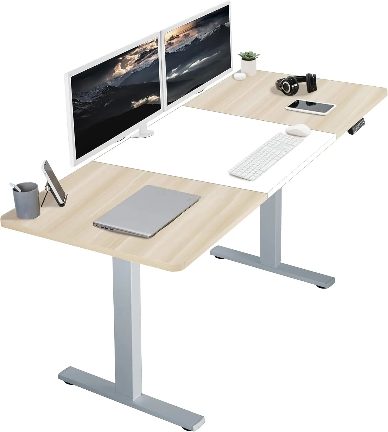 

Electric Height Adjustable 71 x 30 inch Memory Stand Up Desk, Standing Workstation with Preset Controller, DESK-KIT-1G7WC