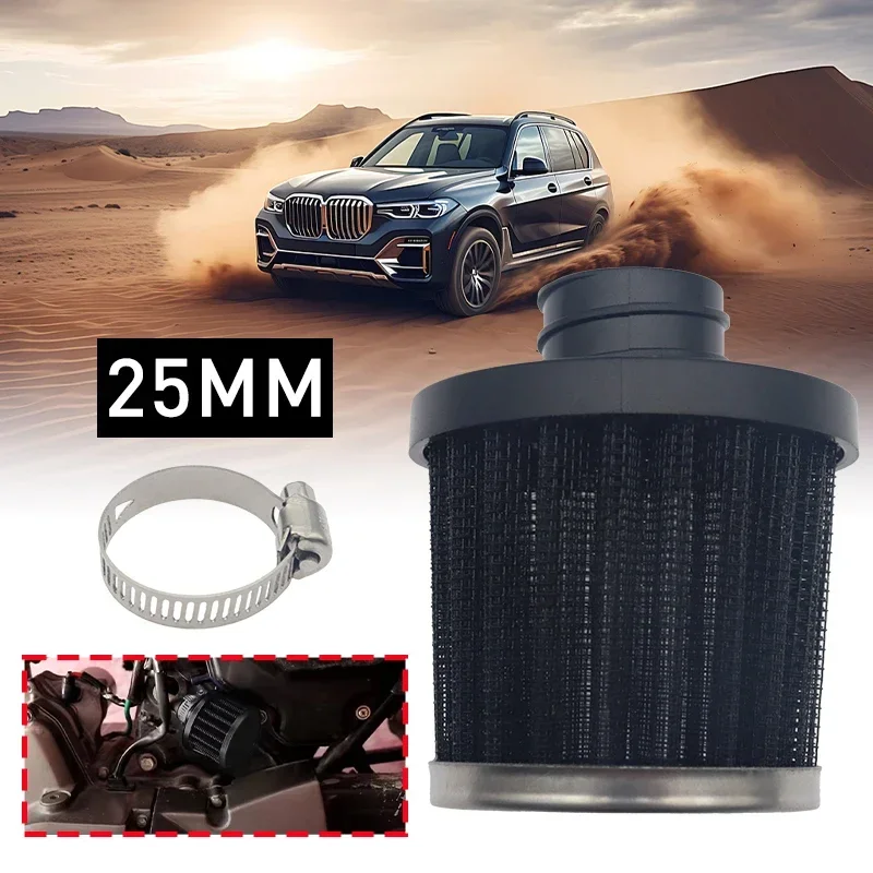 25mm Length 69MM Air Heater Duct Pipe Diesel Parking Heater Black Air Intake Filter Silencer For Webasto Dometic Eberspacher