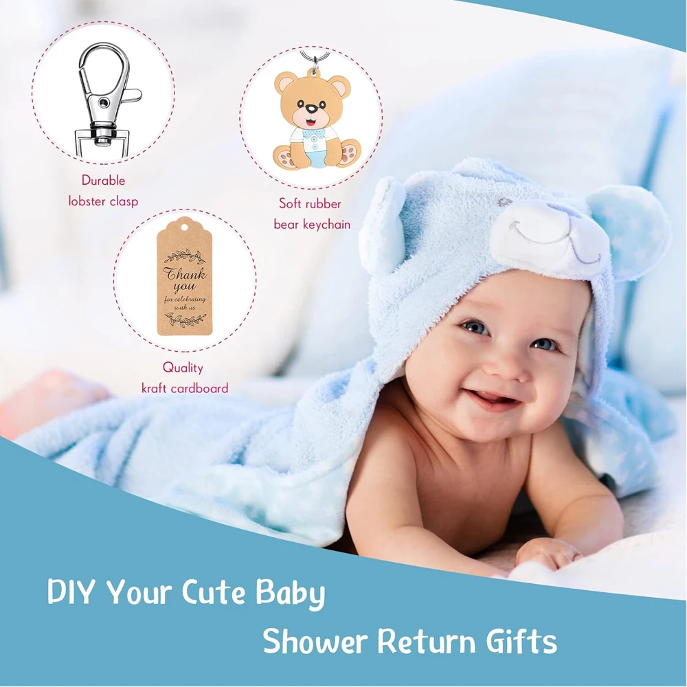 10 Shower Gift Sets Customer Return Gifts Animal Keychains Organza Bags And Thank-You Labels Shower Birthday Party Gift Items