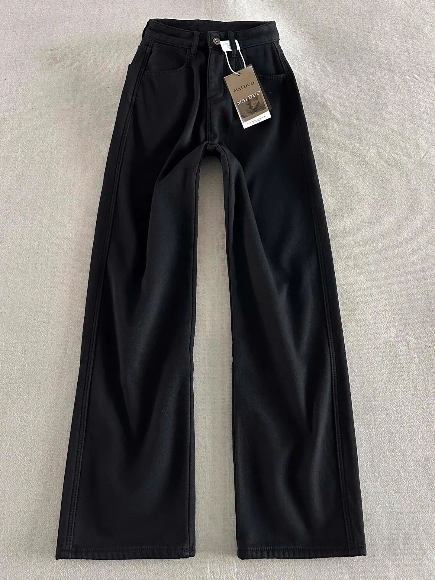 

Bla Fce Lined Denim Jeans Men's Autumn Winter High Street Straight Leg Micro Flared Pants GSS Labora Knife