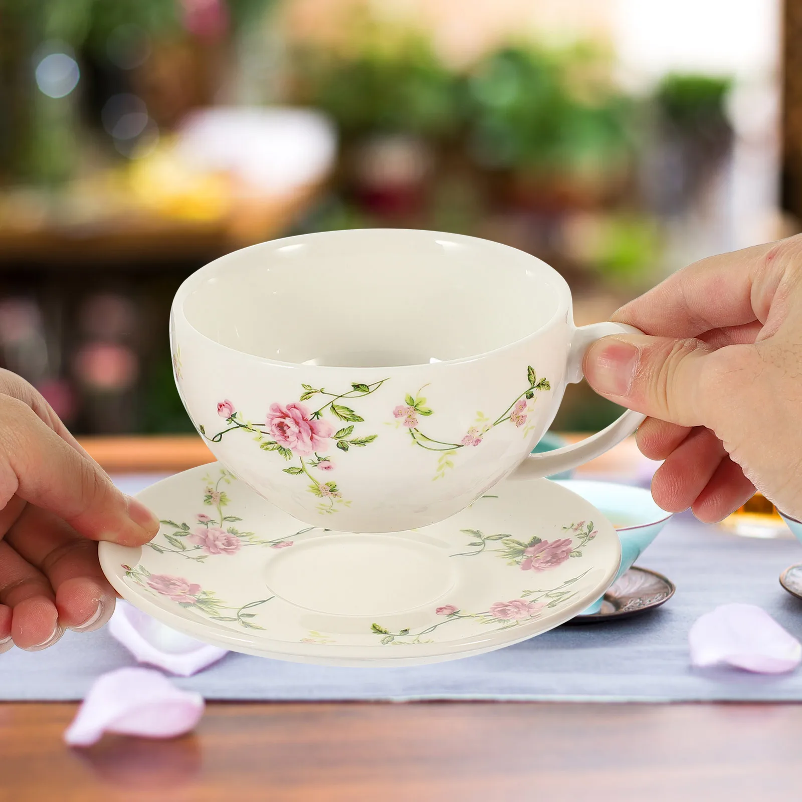 

1Set Ceramic Tea Pot Cup Set Fine Texture Ideal for Home Office Travel Portable Tea Ceremony Accessories