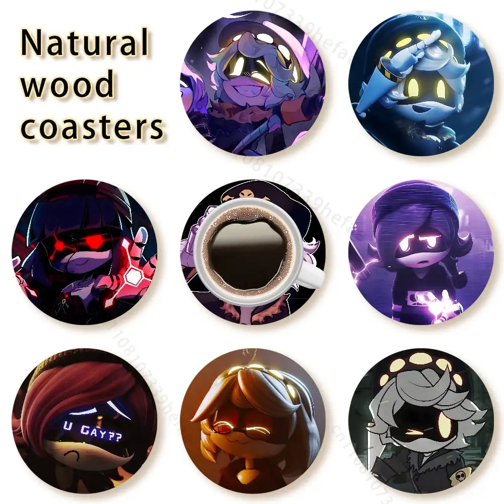 

M-Murder D-Drones Game Round Wooden Coaster 4 Inch Heat-Resistant Anti-skidding Home Party Theme Decor Photo Props Gifts