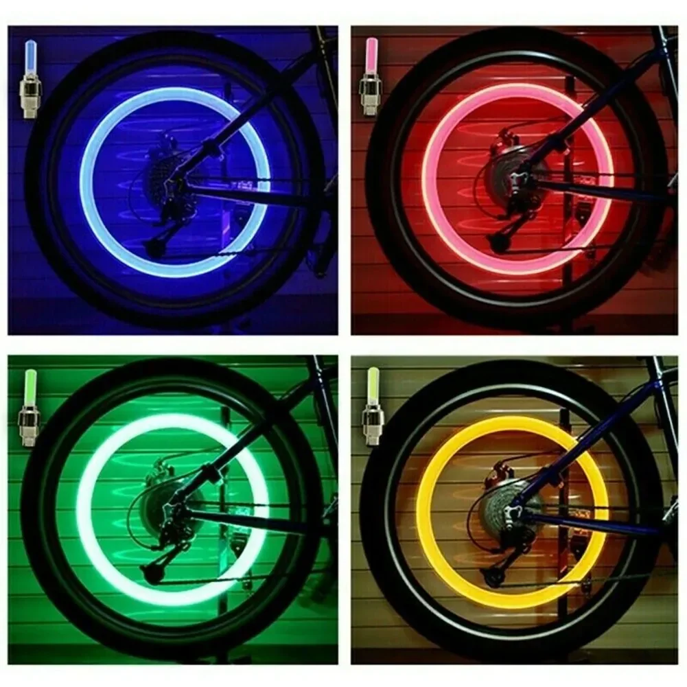 

1x Valve Stem LED Dust CAP For Bike Bicycle Car Motorcycle Wheel Tire Light Lamp PVC + Aluminum Material For Car Front Rear Lowe