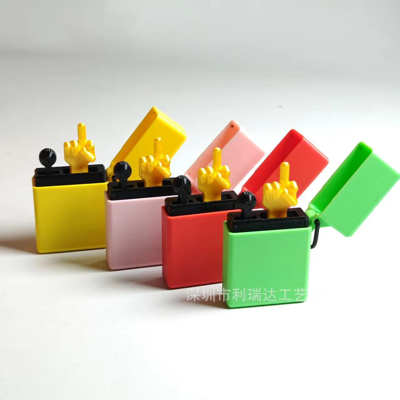 Simulation 3D Printing Middle Finger Lighter Toy April Fool's Day Spoof Gift Funny Ejection Middle Finger Practical Jokes Toys