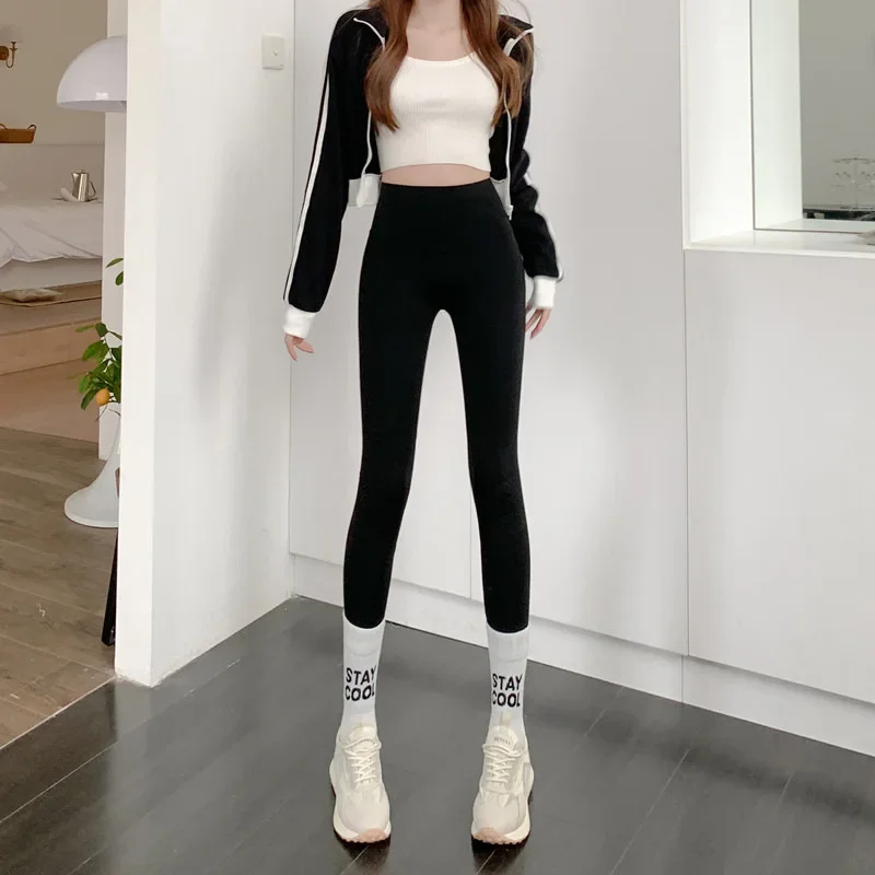 Otoño Invierno Casual mujer Leggings ropa interior térmica cintura polar pantalones cálidos ajustados para mujer pantalones de Cachemira 2025