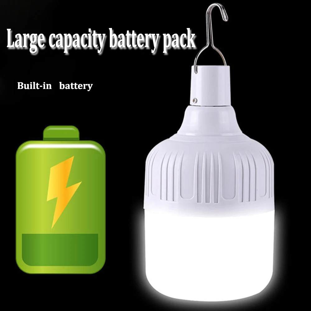 

LED Emergency Lights USB Outdoor Portable Hook Up Rechargeable Tent Lamp BBQ Camping Light Home Decor for Patio Porch Garden