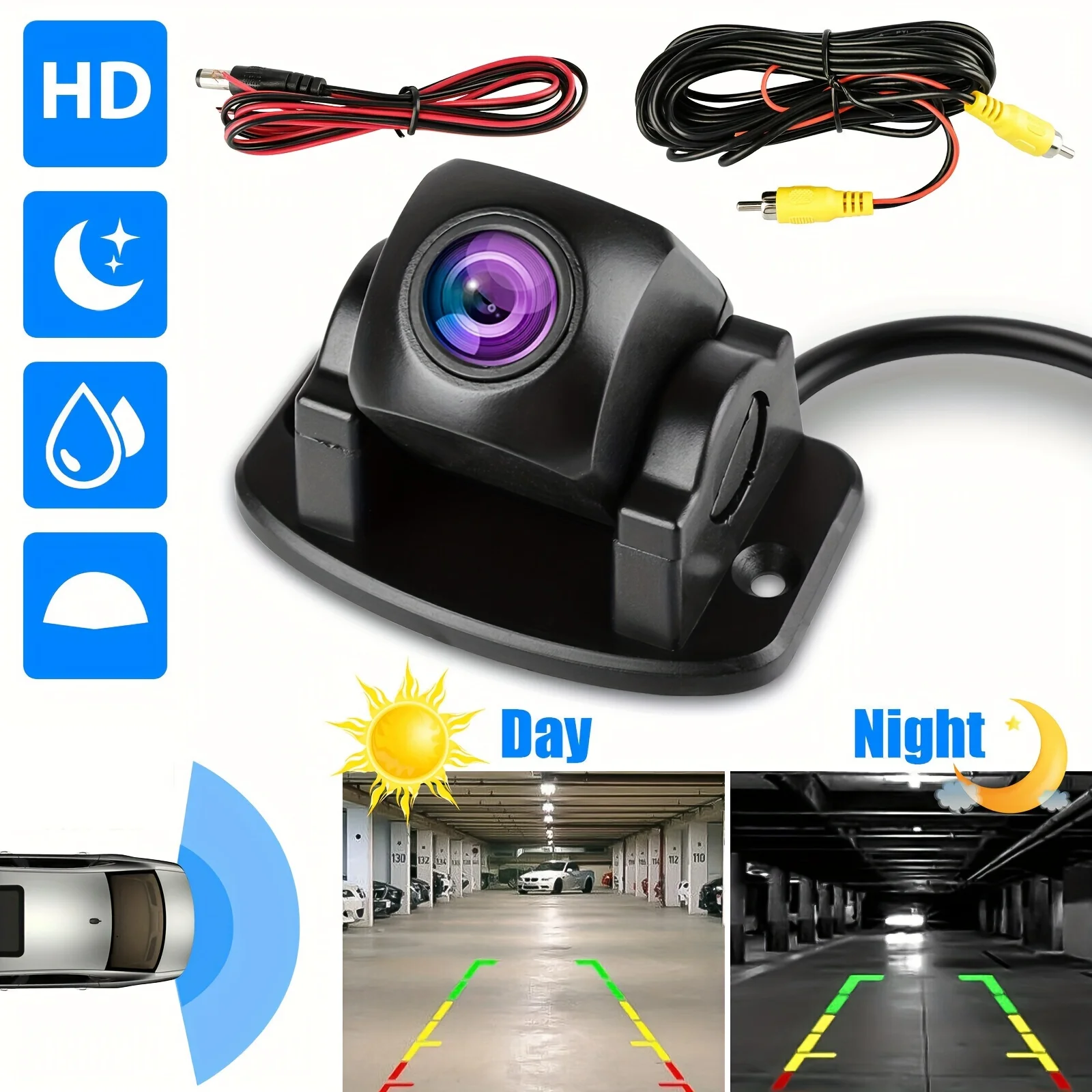 Car Backup Camera, Rear View License Plate Reverse Camera Universal for Pickup Truck Car SUV All