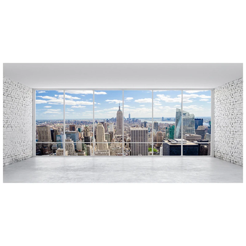 180*90CM Bedside Mural New York Manhattan Scenery Fake 3D Window Vinyl Wall Stickers Home Bedroom Decoration City View Wallpaper